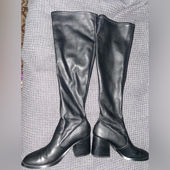 Steve Madden Over The Knee black stretch ladies boots, Size 10 - Picture 3 of 6